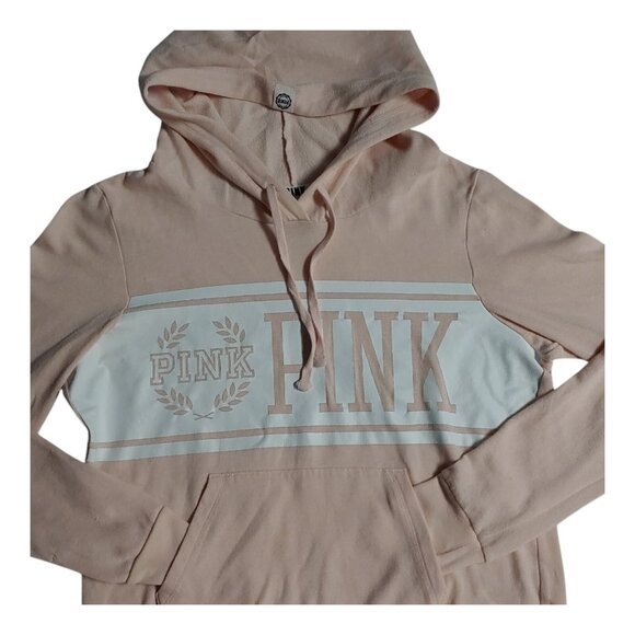 PINK Victoria's Secret Pullover Hoodie Womens Medium Pink Long Sleeve Sweatshirt - Picture 9 of 9